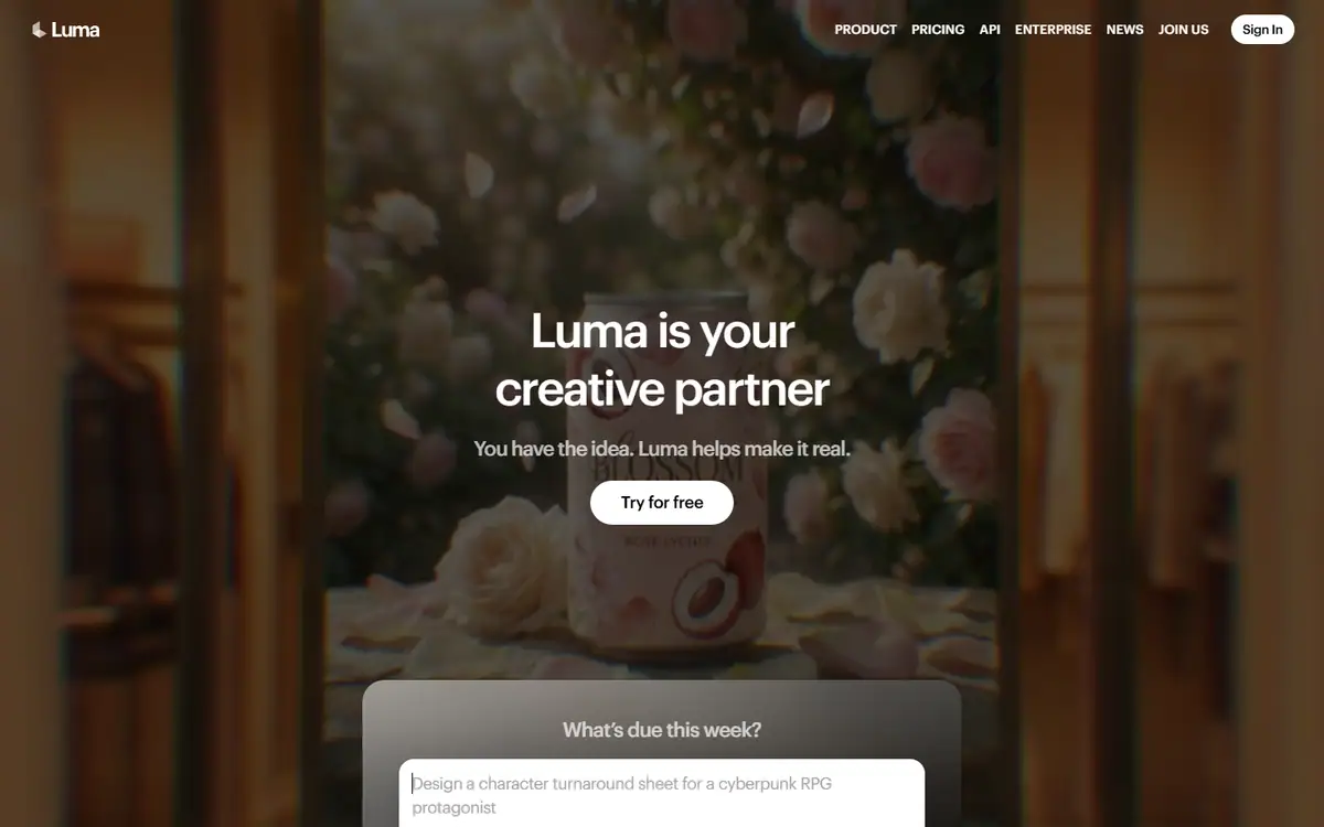 The Luma Ray website