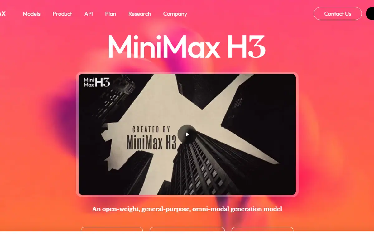 The MiniMax H3 website